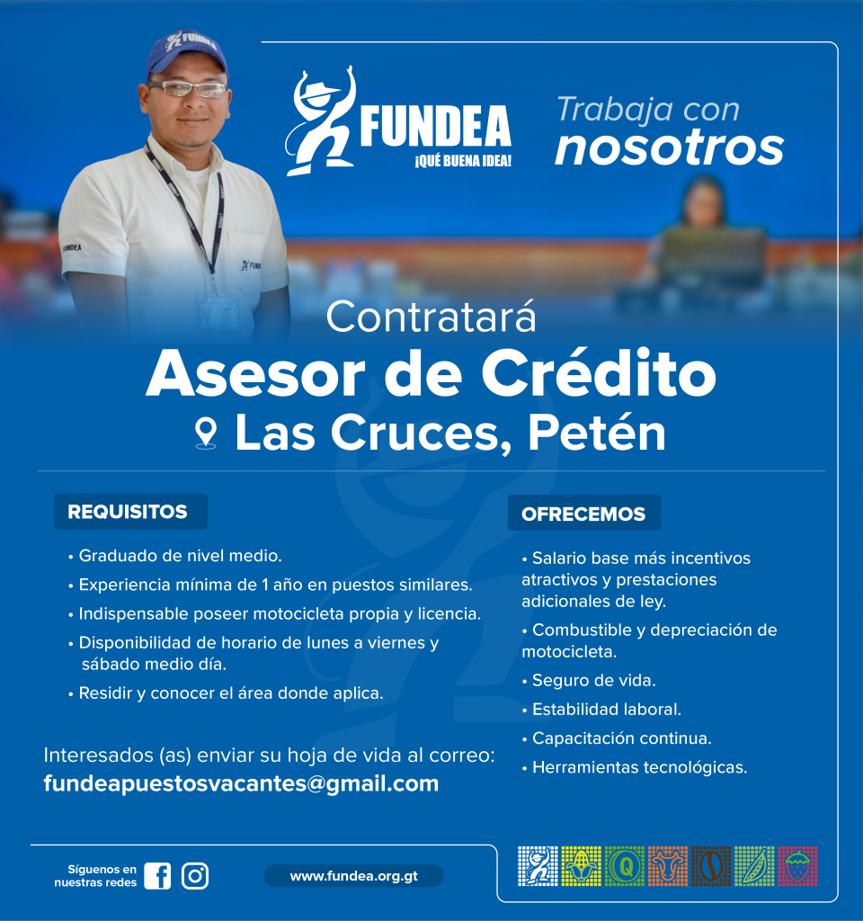 Asesor de Crédito - Las Cruces, Petén