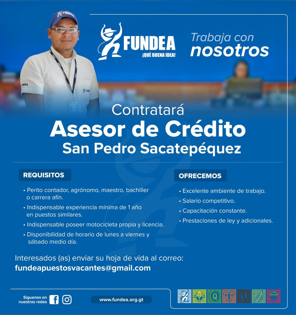 Asesor De Crédito – San Pedro, Sacatepéquez