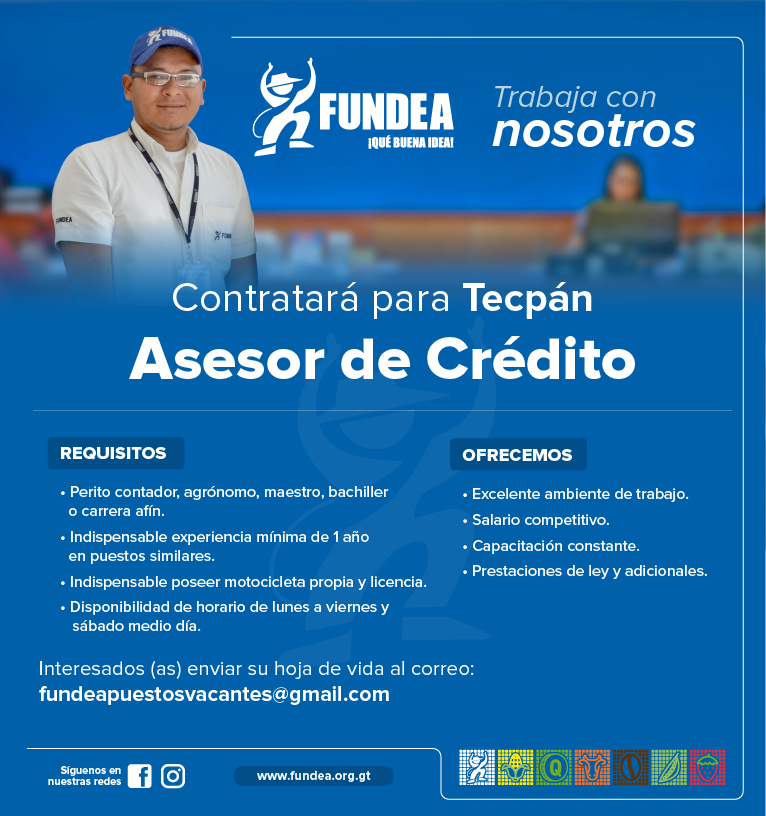 Asesor de Crédito - Tecpán