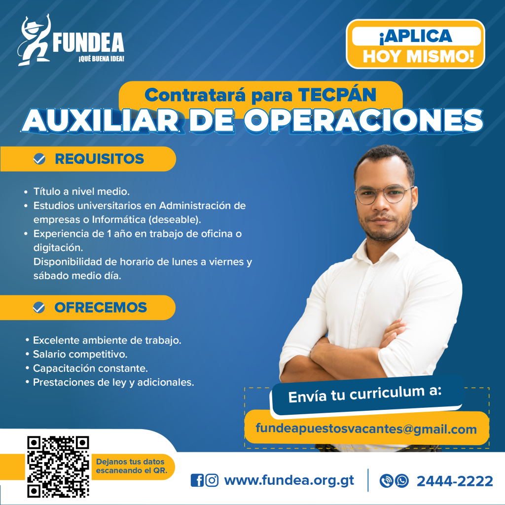 Auxiliar de Operaciones - Tecpán
