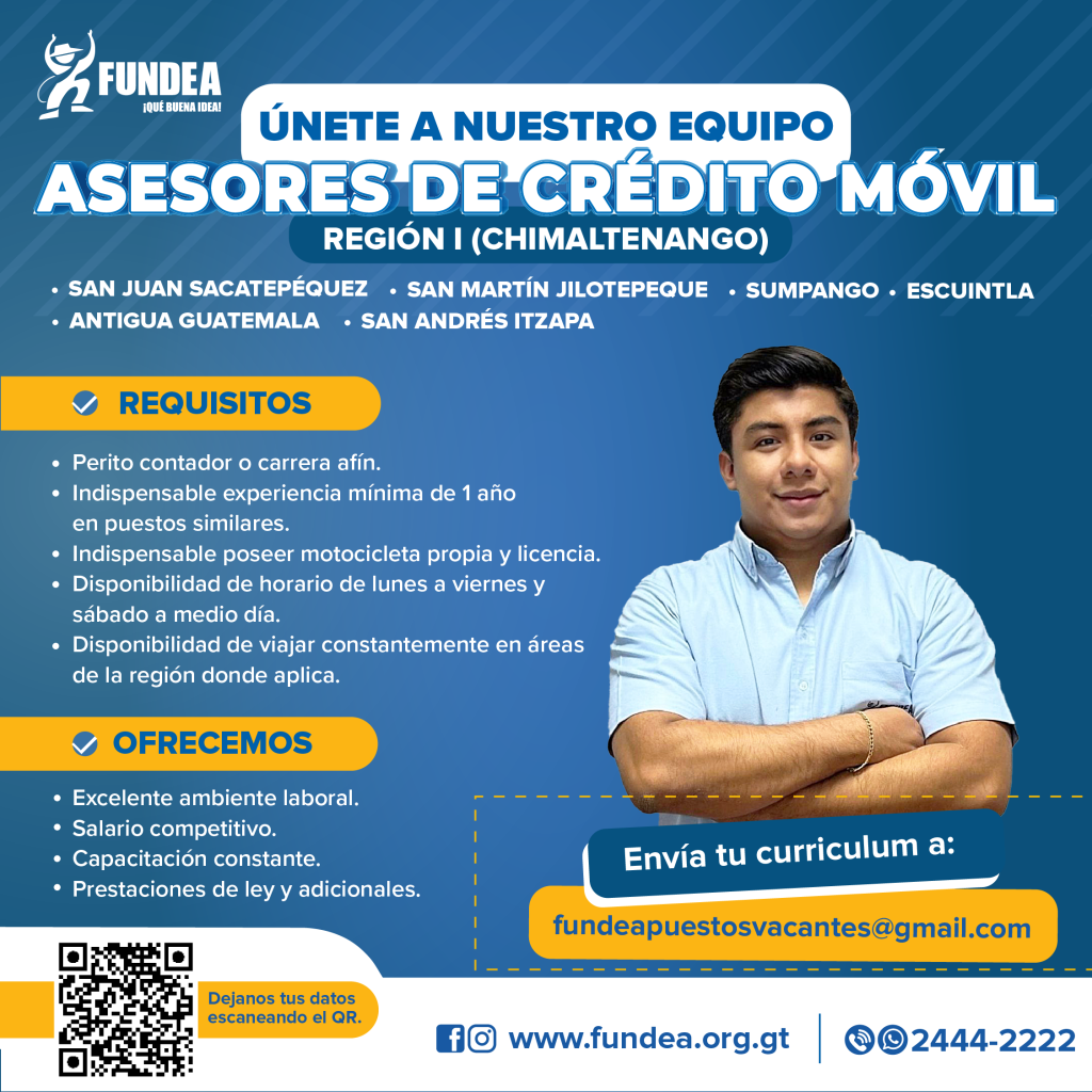 Asesor de Crédito Móvil - Región I (CHIMALTENANGO).