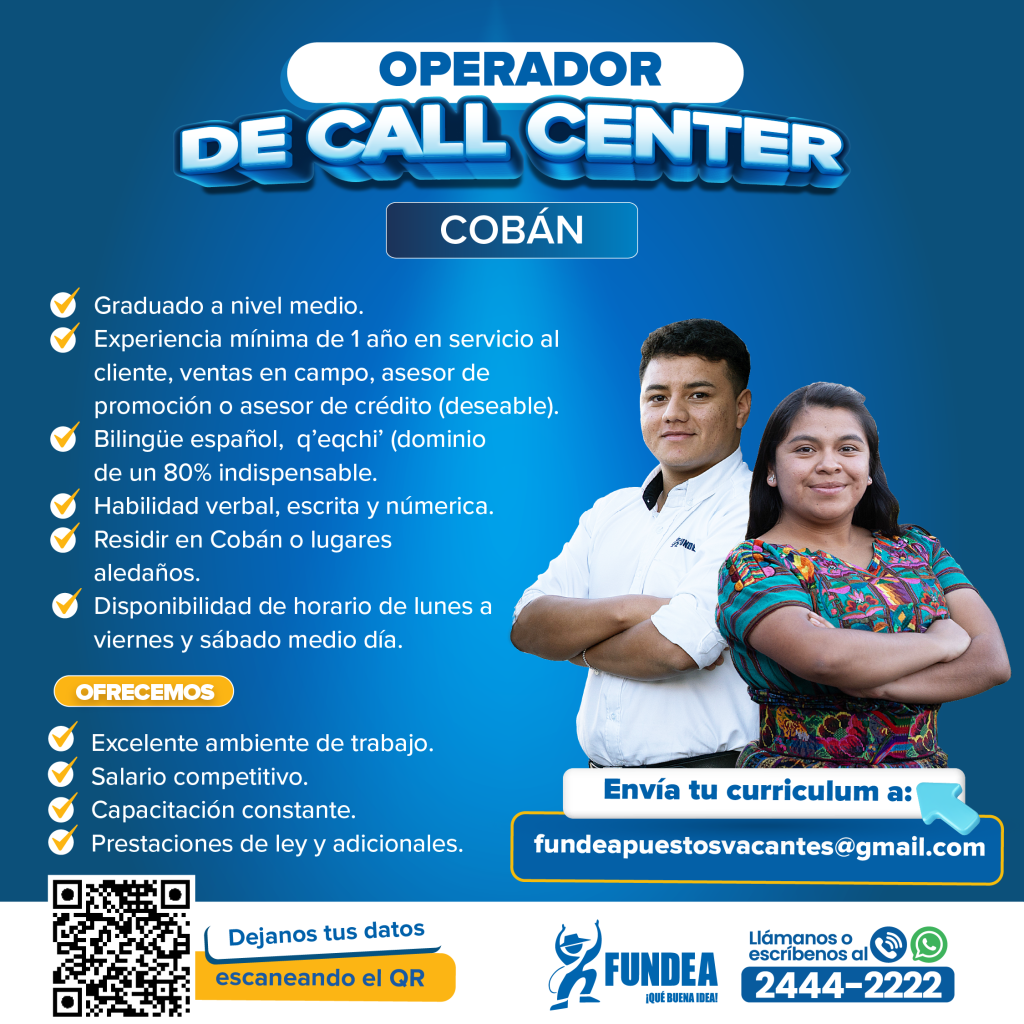 Operador de Call Center - Cobán